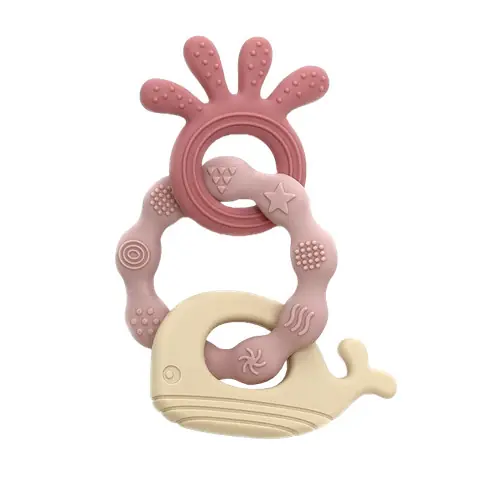 Magni Biderangle Hval Silikone - Pink/Beige - Hurtig afsendelse