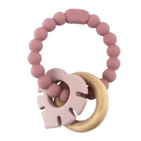 Spar ekstra | Magni Biderangle Træ & Blad Silikone - Pink