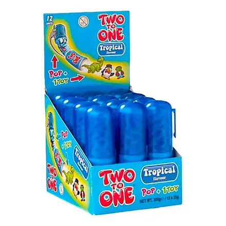 Two to One Tropical Slikkepind med Legetøj Storpak - Fordelagtig pris