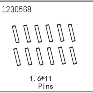1.6x11mm Pins - 12 stk - Gå ikke glip af tilbuddet