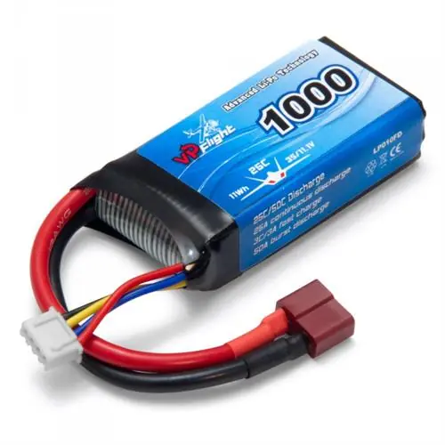 Prisnedsættelse - 11,1V 1000 mAh 25C Lipo batteri med Deans stik