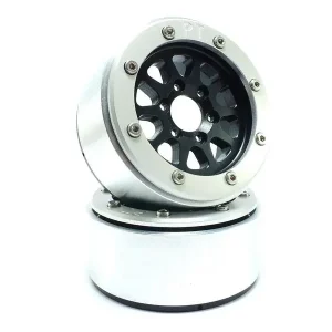 1.9" Beadlock Wheels GEAR Black/Silver (2) w/o Hub | Køb online