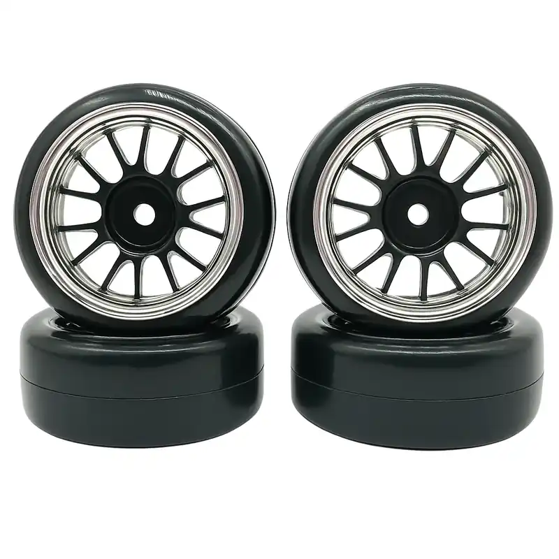 1/10 Driftdæk på 26 mm Chrome/ sorte fælge - 4 stk - Køb direkte
