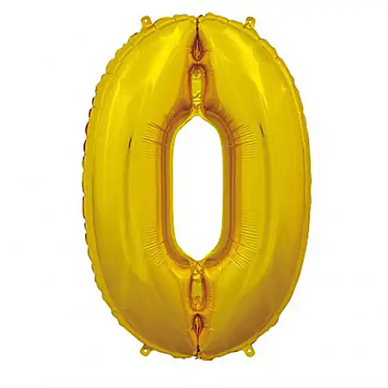0 Tal Folie Ballon Guld 66 cm. - Nytilføjet