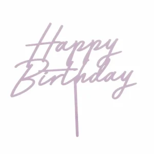 Akryl Kagetopper "Happy Birthday" - Lavendel - Bestil direkte