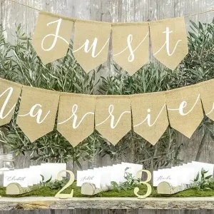 "Just Married" Jute Banner | Bedste pris