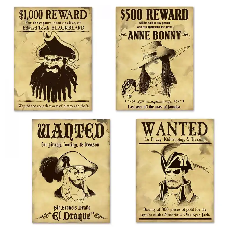Wanted Pirates Cutouts | Tilbud