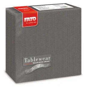 Airlaid Middagsservietter - Stoflignende Shade - Titanium Sort [88451000*] - Kampagnepris