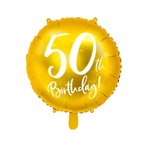 Ballon - 50TH BIRTHDAY - 45 cm - Guld [FB24M-50-019*] - Nyt i shoppen