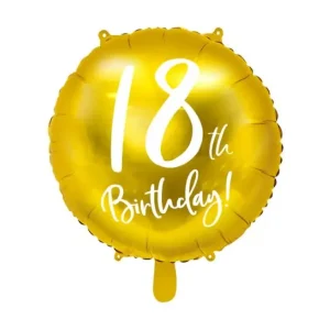 Ballon - 18TH BIRTHDAY - 45 cm - Guld [FB24M-18-019*] - Netop ankommet