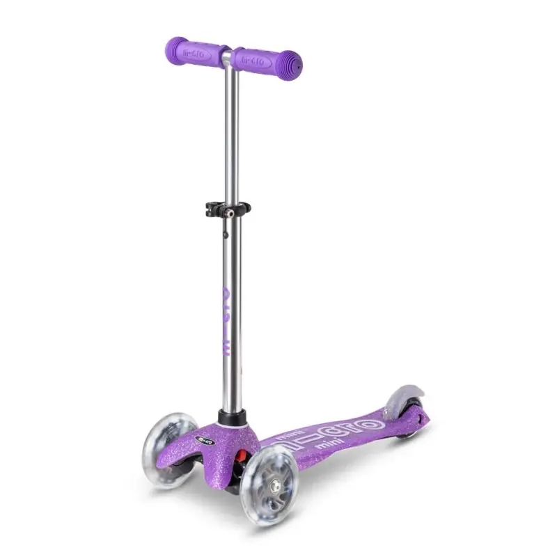 Mini løbehjul - glitter lilla | Premium
